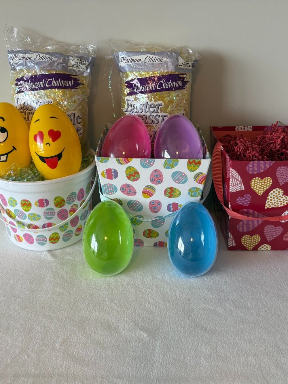Holiday Easter and Valentine's Treat Bucket and Fillable Eggs Set
